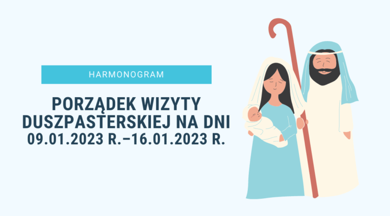 Read more about the article Porządek Wizyty Duszpasterskiej <strong>09.01.2023 r. – 16.01.2023 r.</strong>